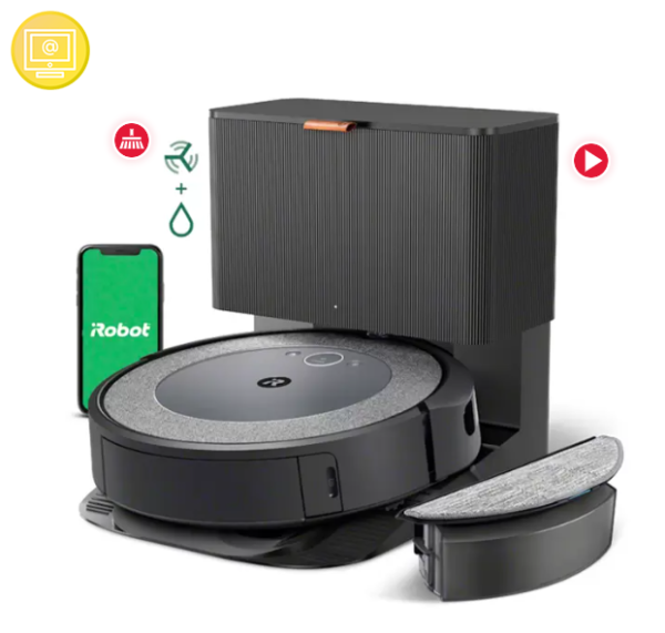 iRobot Roomba Combo i5+ con Depósito, Robot 2 en 1 Trapea y Aspira, Con Conexión WiFi